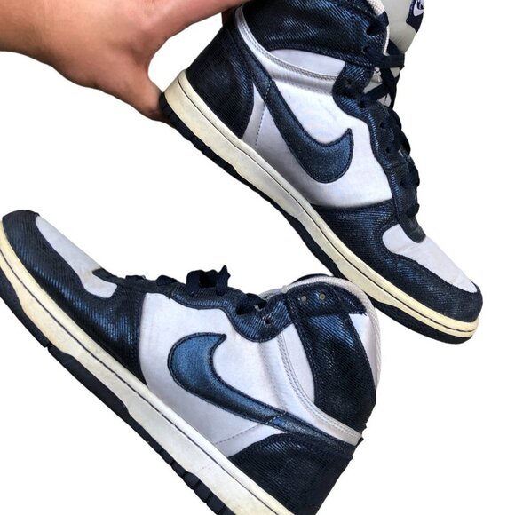 2010 Nike Dunk Big High 'Metallic Silver Navy' Size 8 - Picture 5 of 12